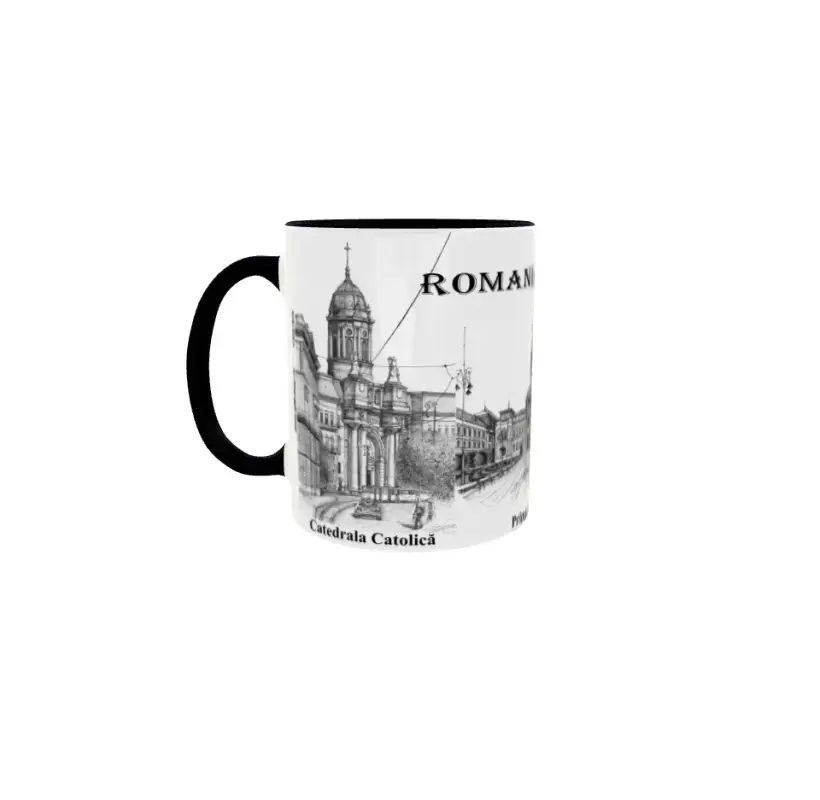 Arad romania, cana ceramica, 330ml, model 2v