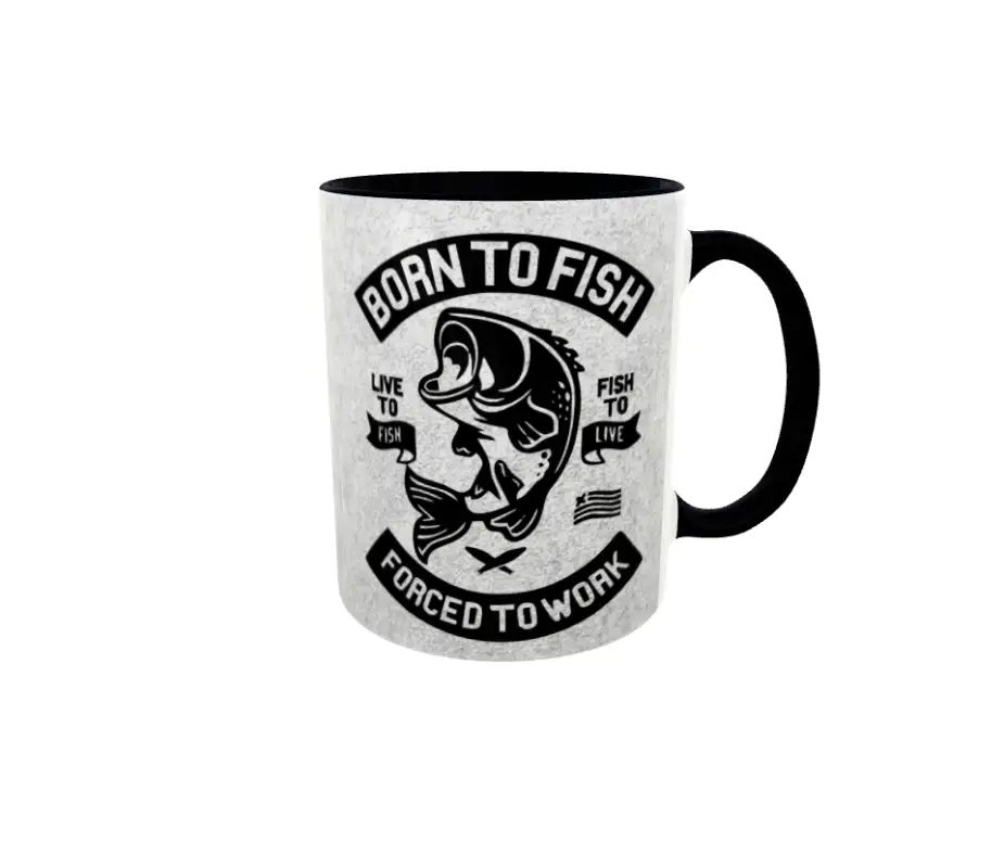 Born to fish forced to work, cana ceramica, 330ml, cgs1145v