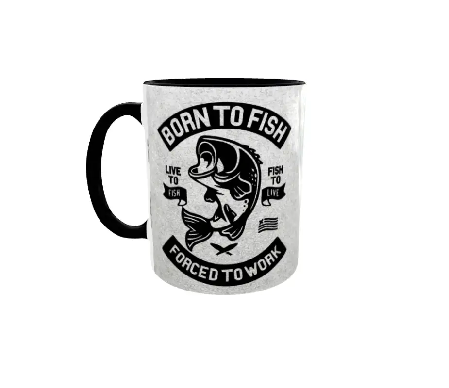 Born to fish forced to work, cana ceramica, 330ml, cgs1145v