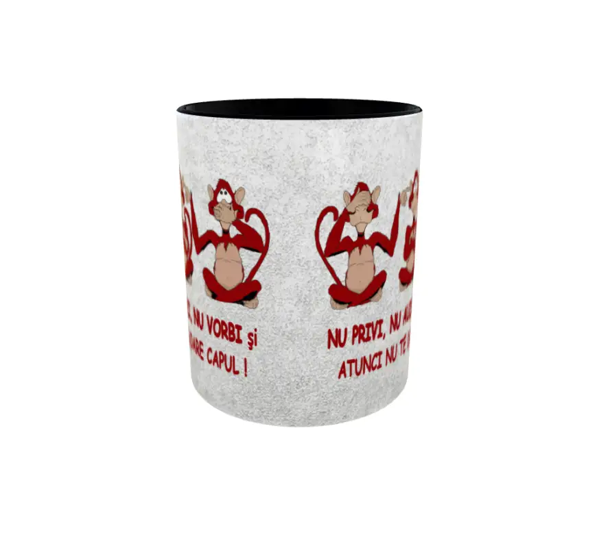 Nu privi, nu auzi, nu vorbi, cana ceramica, 330ml, cgs1333v