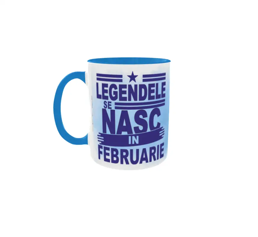 Legendele se nasc in februarie, cana din ceramica, 330ml