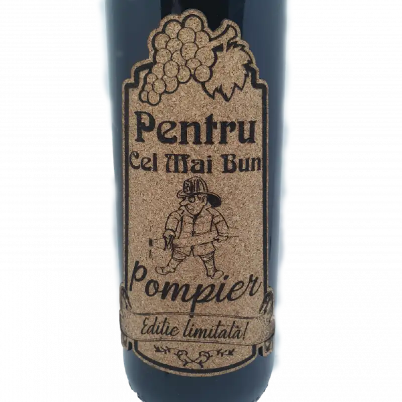 Pentru cel mai bun pompier, eticheta pluta cu mesajv