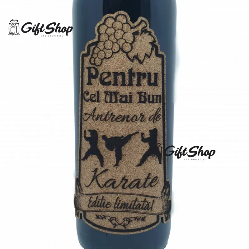 Pentru cel mai bun antrenor de karate, editie limitata, vin rosu cabernet sauvignon, demisec, 750ml, 13.5% alcool