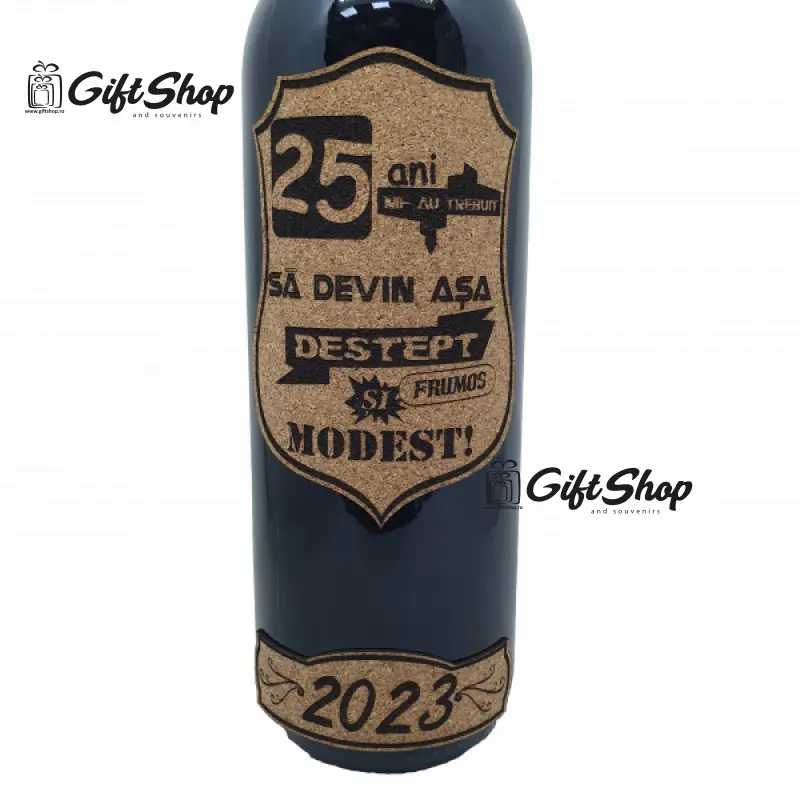 25 de ani mi-au trebuit sa devin asa destept, editie limitata, vin rosu cabernet sauvignon, demisec, 750ml, 13.5% alcool