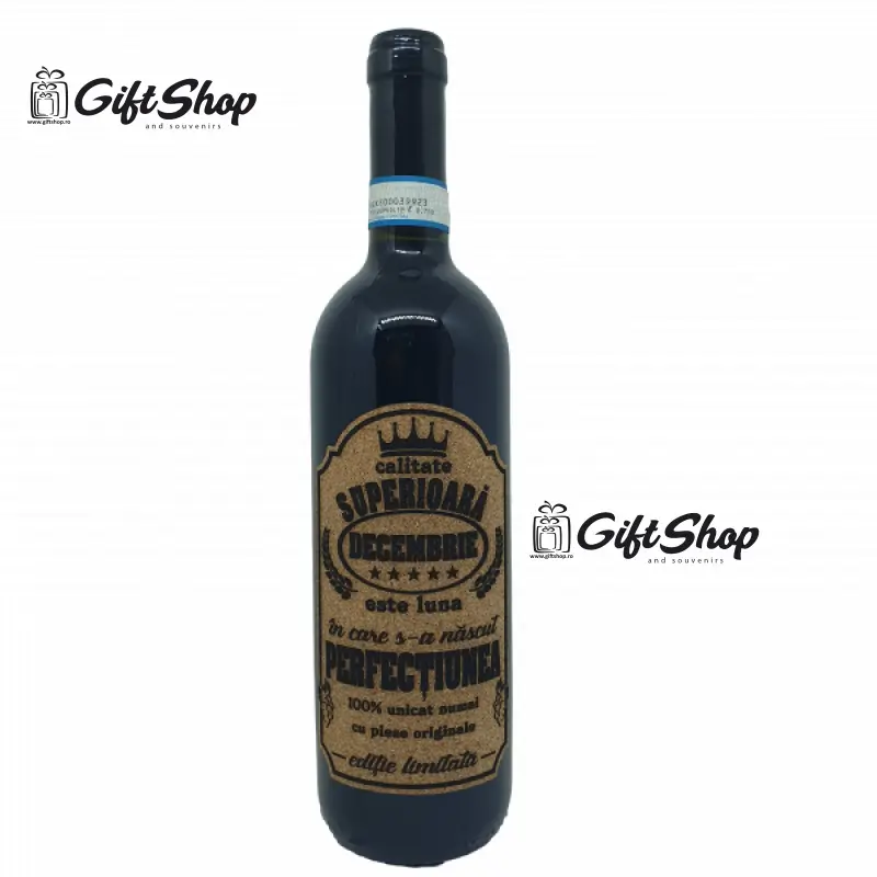 Decembrie este luna in care s-a nascut perfectiunea, editie limitata, vin rosu cabernet sauvignon, demisec, 750ml, 13.5% alcoolv