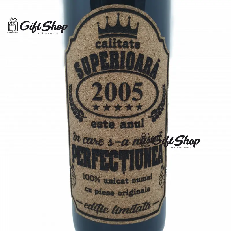 2005 este anul in care s-a nascut perfectiunea, editie limitata, vin rosu cabernet sauvignon, demisec, 750ml, 13.5% alcool