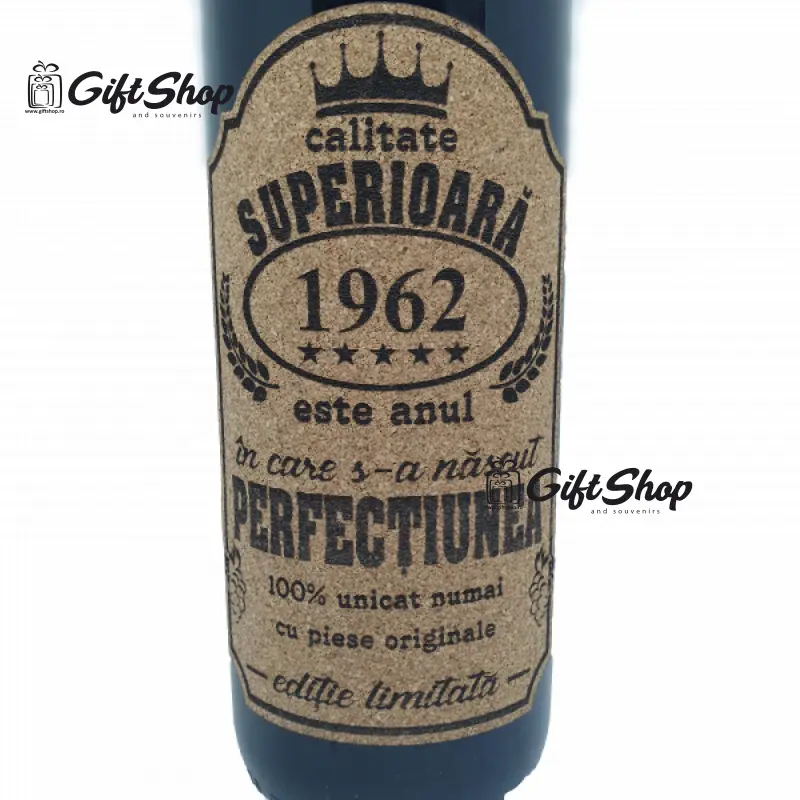 1962 este anul in care s-a nascut perfectiunea, editie limitata, vin rosu cabernet sauvignon, demisec, 750ml, 13.5% alcool