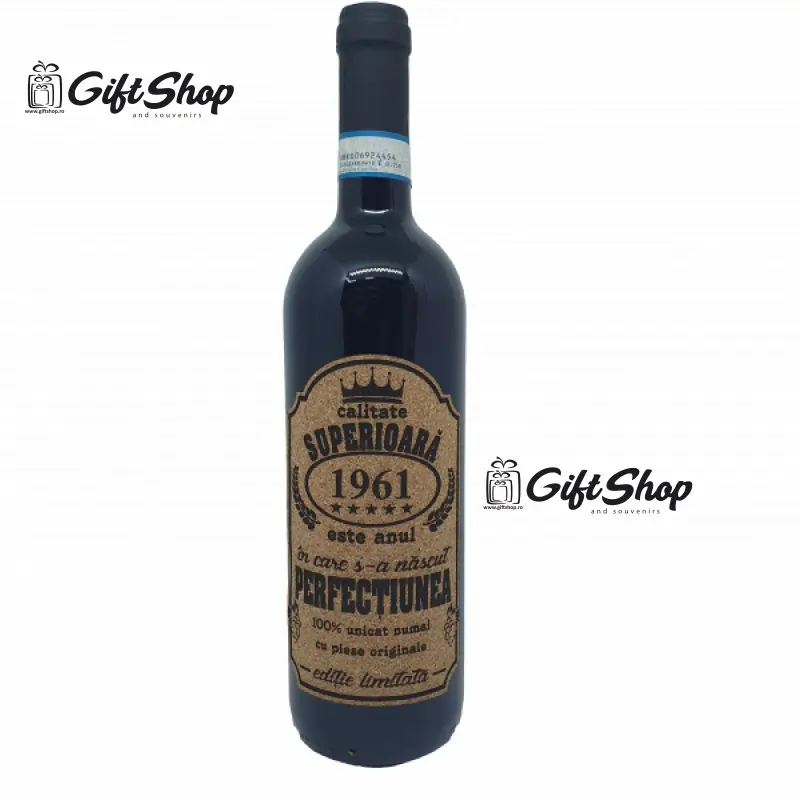 1961 este anul in care s-a nascut perfectiunea, editie limitata, vin rosu cabernet sauvignon, demisec, 750ml, 13.5% alcoolv
