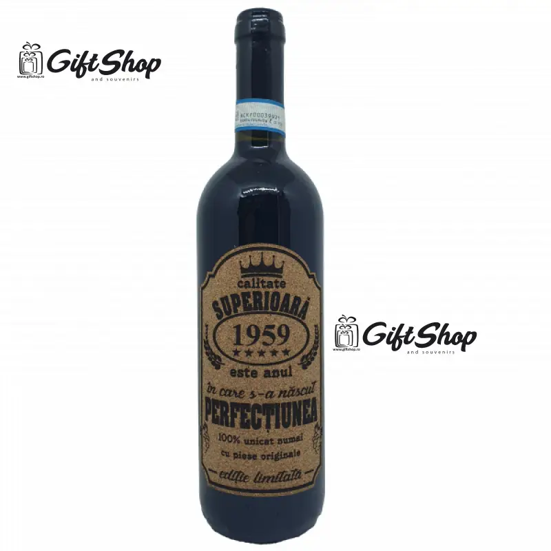 1959 este anul in care s-a nascut perfectiunea, editie limitata, vin rosu cabernet sauvignon, demisec, 750ml, 13.5% alcoolv