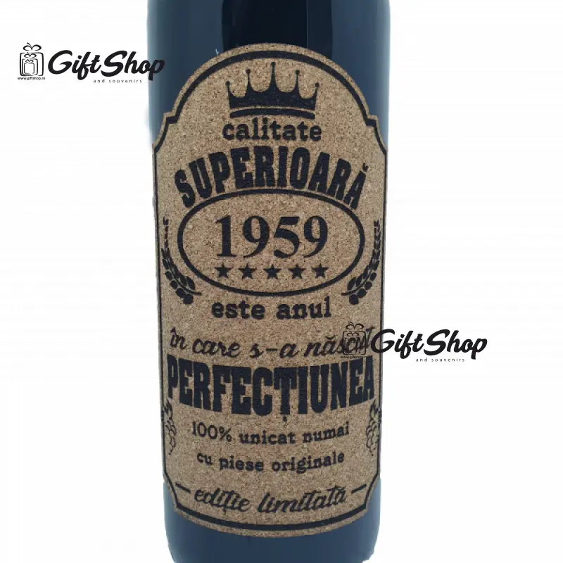 1959 este anul in care s-a nascut perfectiunea, editie limitata, vin rosu cabernet sauvignon, demisec, 750ml, 13.5% alcoolv