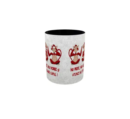 Nu privi, nu auzi, nu vorbi, cana ceramica, 330ml