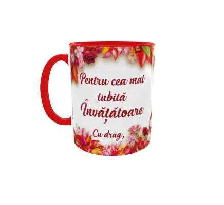 Pentru cea mai iubita invatatoare, cana ceramica, 330ml, cgs1206