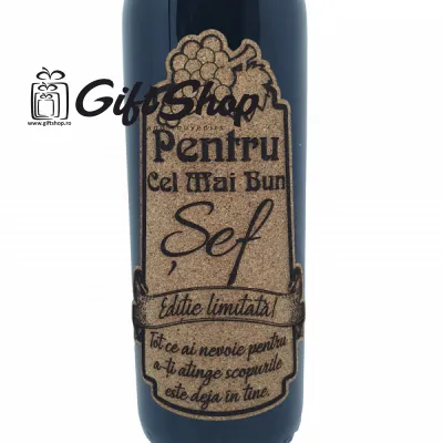 Pentru cel mai bun sef, tot ce ai nevoie ,editie limitata, vin rosu cabernet sauvignon, demisec, 750ml, 13.5% alcool