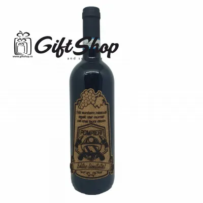 Pentru cel mai bun pompier, model 2, editie limitata, vin rosu cabernet sauvignon, demisec, 750ml, 13.5% alcool
