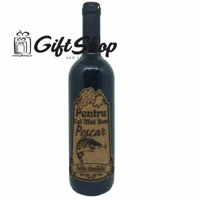 Pentru cel mai bun pescar, model 2, editie limitata, vin rosu cabernet sauvignon, demisec, 750ml, 13.5% alcool