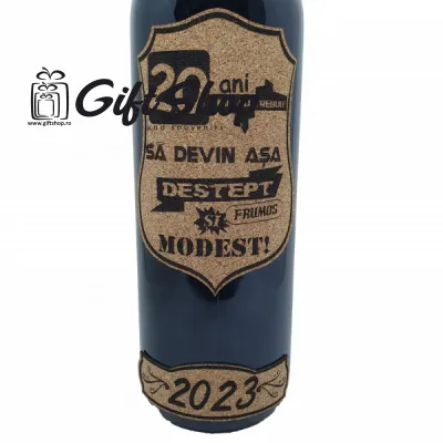 20 de ani mi-au trebuit sa devin asa destept, editie limitata, vin rosu cabernet sauvignon, demisec, 750ml, 13.5% alcool