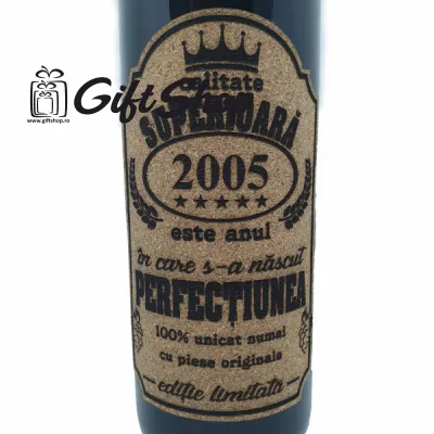 2005 este anul in care s-a nascut perfectiunea, editie limitata, vin rosu cabernet sauvignon, demisec, 750ml, 13.5% alcool