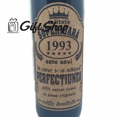 1993 este anul in care s-a nascut perfectiunea, editie limitata, vin rosu cabernet sauvignon, demisec, 750ml, 13.5% alcool