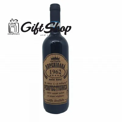 1962 este anul in care s-a nascut perfectiunea, editie limitata, vin rosu cabernet sauvignon, demisec, 750ml, 13.5% alcool