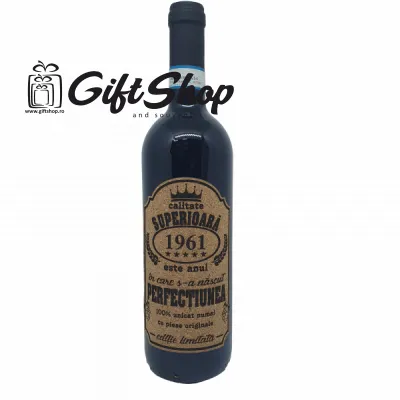 1961 este anul in care s-a nascut perfectiunea, editie limitata, vin rosu cabernet sauvignon, demisec, 750ml, 13.5% alcool